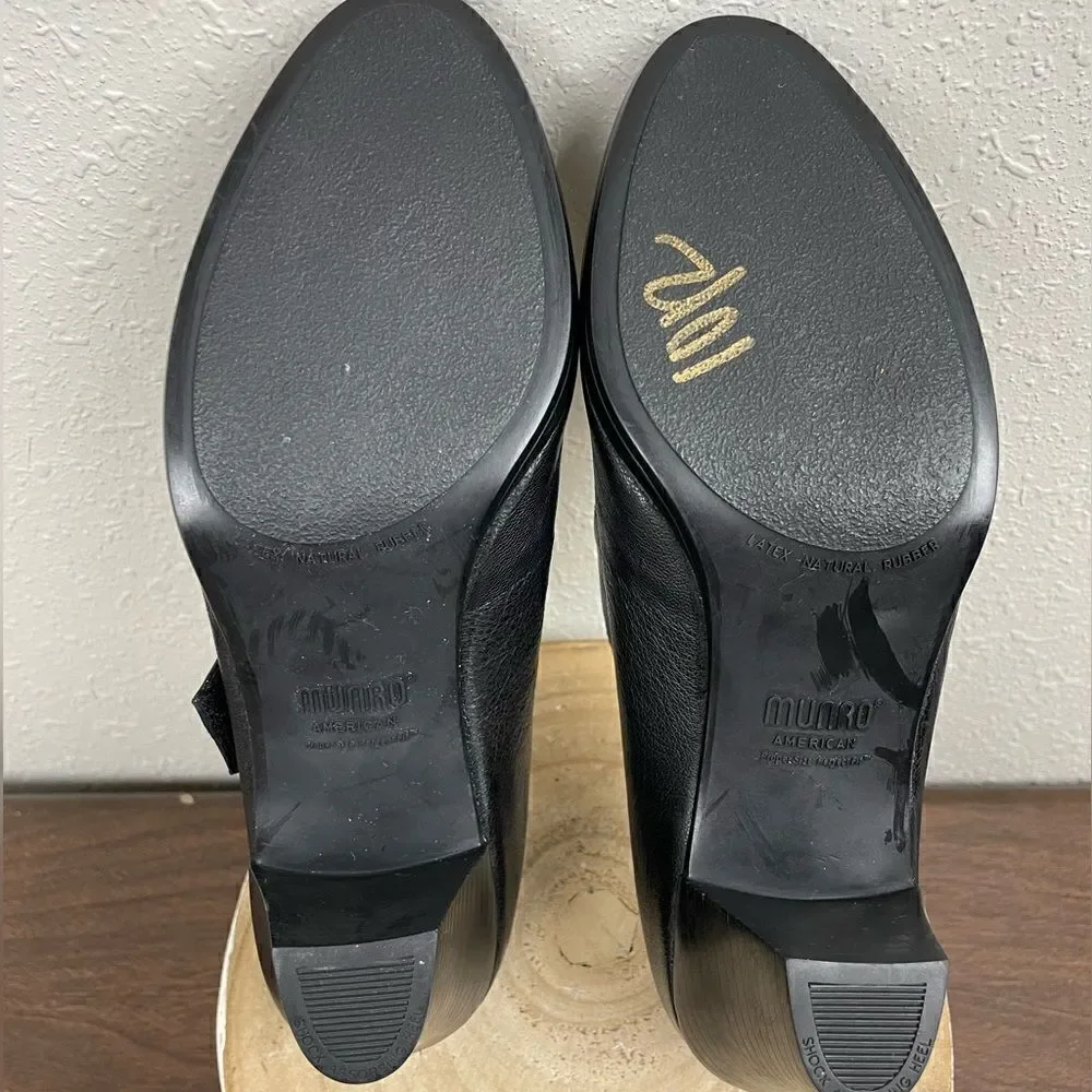 Munro American Blck Rubber Sole Heels Size 7.5 M EUC